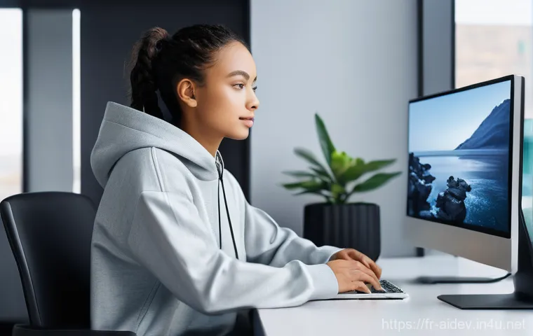 AI 개발자의 업무 처리 능력 향상 - **AI Code Assistant in Action**
    "A bright, modern workspace where a young, diverse developer, we...