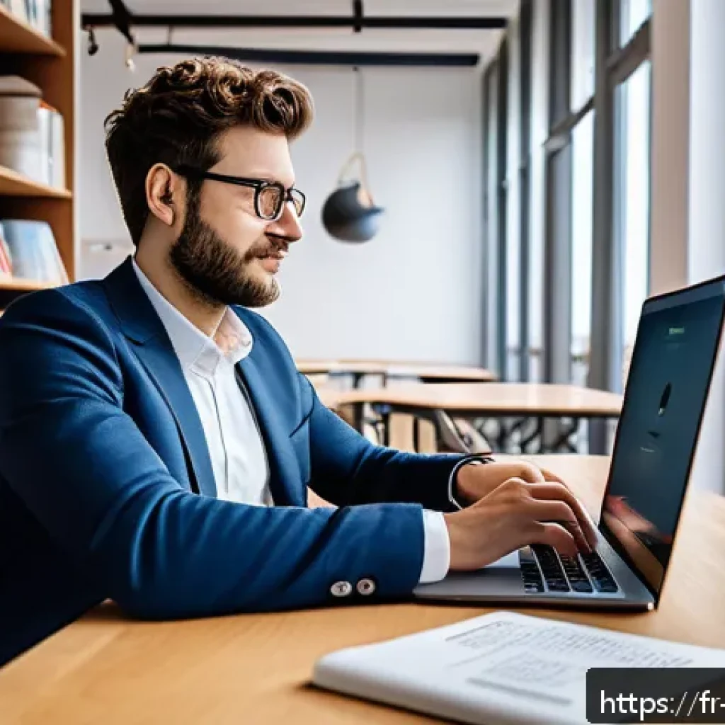인공지능 개발자 연봉 상승 방법 - A professional French AI engineer in a modern Parisian co-working space, dressed in smart casual att...