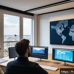 Home 23 AI 개발 직무의 장점 - A modern multidisciplinary AI development team collaborating in a bright, high-tech office in Paris,...